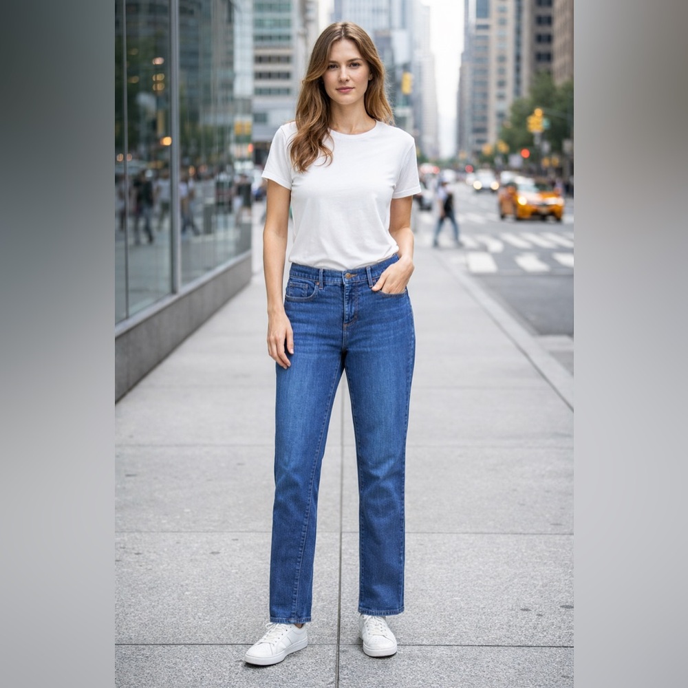 LOFT Women's Straight Leg Blue Jeans 6/28